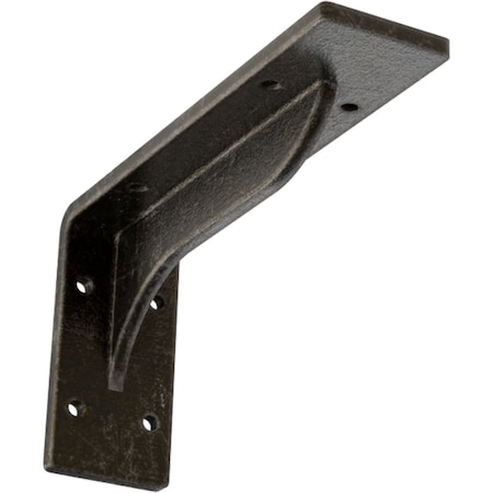 Ekena Millwork Embrey Steel Bracket, Antiqued Warm Silver 2"W x 8"D x 4 1/4"H BKTM02X08X04EBAWS
